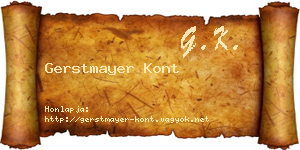 Gerstmayer Kont névjegykártya